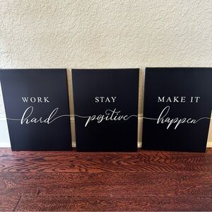 Inspirational Black Wall Art Set